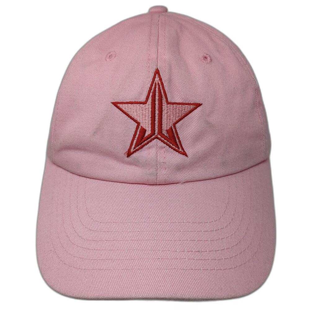 Jeffree Star Baseball Cap Pink OSFM Star Logo Slideback Branded Seam Tape Hat